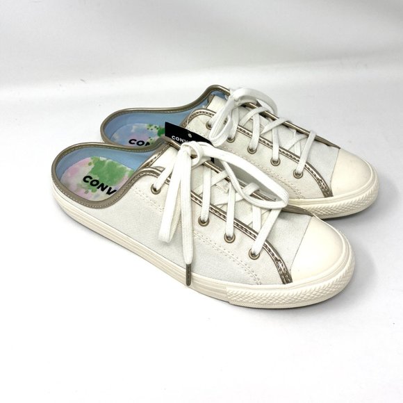 🔥HOT SALE🔥Converse Sandal Women's 570769F CTAS DAINTY MULE SLIP On Gold Canvas - Picture 2 of 10